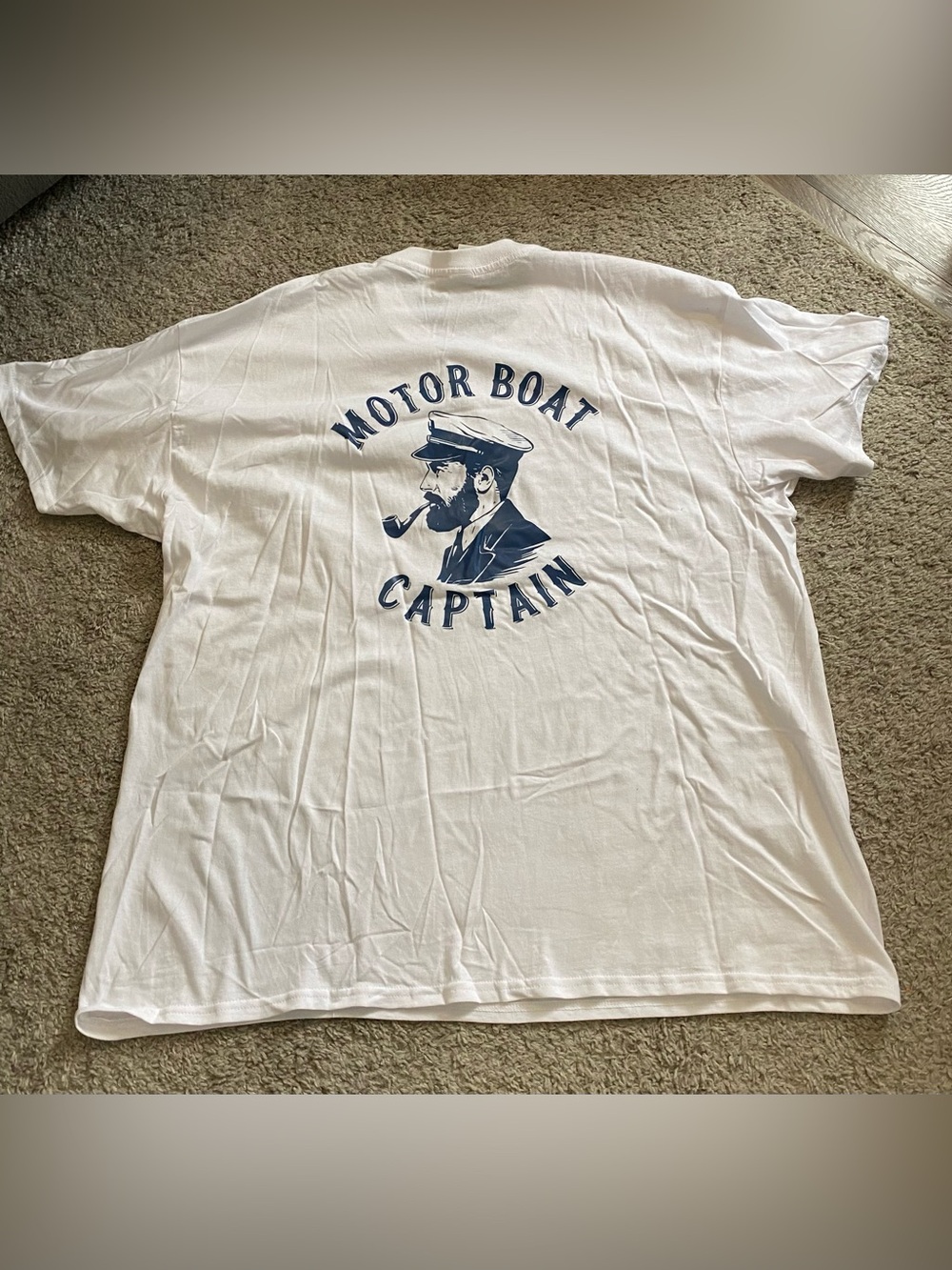 White Short-Sleeve 'Motor Boat Captain' Graphic Tee
